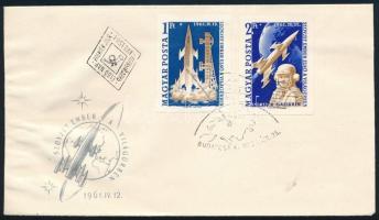 1961 Első ember a világűrben - Gagarin vágott sor FDC-n (12.000)