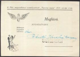 1937 Meghívó vasutasnapi jótékonysági rendezvényre