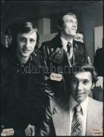 Johan Cruyff (1947-2016) holland labdarúgó, Paul Van Himst (1943-) belga válogatott labdarúgó, és Ed...