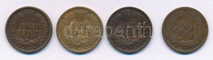 Amerikai Egyesült Államok 1875-1907. 1c bronz "Indián fej" (4x) T:XF,F
United States of A...
