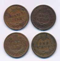Amerikai Egyesült Államok 1891-1906. 1c bronz "Indián fej" (4x) T:VF,F
United States of A...