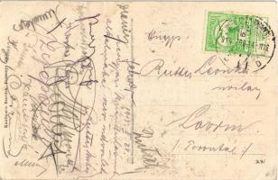 1914 Mosonújfalu, Moson-Újfalu, Neudorf bei Parndorf; látkép, utca, Traxler János üzlete. Kaufmann B...