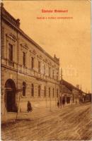 1914 Mohács, Deák tér, Mohácsi Takarékpénztár, üzletek. W.L. 798. (tűnyomok / pin marks)