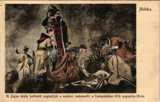 Mohács, II. Lajos király holttestét megtalálják a mohácsi csatamezőn a Csele-patakban 1526. augsuztu...