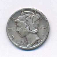 Amerikai Egyesült Államok 1944. 1d (10c) Ag "Mercury" T:VF patina USA 1944. 1 Dime (10 Cents) Ag "Mercury" C:VF patina Krause KM#140