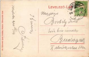 1910 Miskolc, Széchenyi utca az Avasi református templommal, üzletek. Grünwald Ignác kiadása (EK)