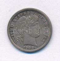 Amerikai Egyesült Államok 1908. 1d (10c) Ag "Barber" T:XF patina USA 1908. 1 Dime (10 Cents) Ag "Barber Dime" C:XF patina Krause KM#113