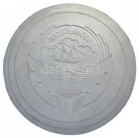 Kuvait 1980. "Kuvait 50 éves" gipsz előlapi és hátlapi NEGATÍV nagyminta (213mm) T:AU Kuwait 1980. "Fifty years old Kuwait" obverse and reverse NEGATIVE large plaster sample (213mm) C:AU