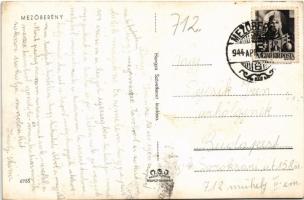 1944 Mezőberény, Evangélikus templom, Községháza, hősi emlékmű, Első Hangya szövetkezet főüzlete és ...