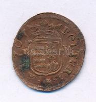 1707KB Rézpoltúra "II. Rákóczi Ferenc" (2,11g) T:XF,VF patina Hungary 1707KB Poltura "Francis II Rákóczi" Kremnitz (2,11g) C:XF,VF patina Huszár: 1549., Unger II.: 1139.a