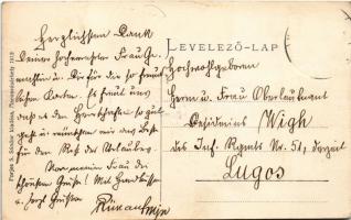 1913 Marosvásárhely, Targu Mures; Villasor a Trébelyben, lovaskocsi. Porjes S. Sándor kiadása / stre...