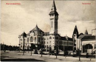 1912 Marosvásárhely, Targu Mures; Tanácsháza (városháza), Takács Márton üzlete / town hall, shop (fl...