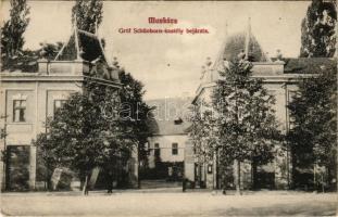 Munkács, Mukacheve, Mukachevo, Mukacevo; Gróf Schönborn kastély bejárata. Niedermann kiadása / castl...