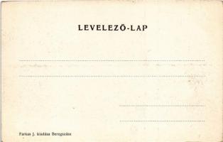 Beregszász, Beregovo, Berehove; Pénzügyi palota és postahivatal, piac. Farkas J. kiadása / financial...