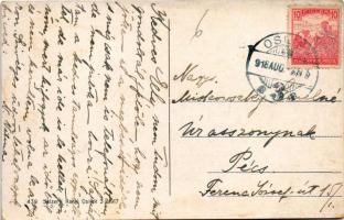 1918 Eszék, Essegg, Osijek; Kolodvorska ulica sa Uraniom i Kino / Bahnhofstrasse mit Urania und Kino...