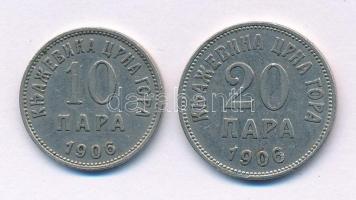 Montenegró 1906. 10p Ni "I. Miklós" + 20p Ni "I. Miklós" T:XF Montenegro 1906. 10 Para Ni "Nicholas I" + 20 Para Ni "Nicholas I" C:XF Krause KM#3, KM#4