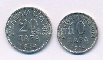 Montenegró 1914. 10p Ni "I. Miklós" + 20p Ni "I. Miklós" T:XF Montenegro 1914. 10 Para Ni "Nicholas I" + 20 Para Ni "Nicholas I" C:XF Krause KM#18, KM#19
