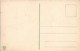 Pöstyén, Piestany; Táncestély a fürdőben, ruhatár mankókkal, humor / Tanz-Soirée / dance night at th...