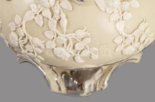 Villeroy &amp; Boch puttó figurákkal díszített phanolith váza. XIX. sz. vége, ezüstözött, jelzet...