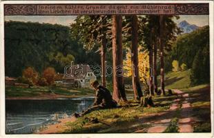 1918 'In einem Kühlen Grunde da geht ein Mühlenrad...' Verein für das Deutschtum im Ausland. Volksliederkarte Nr. 12. / German folklore + "Gruppen-Nachrichten-Kommandeur beim Genkdo. XXVI. Reg.Korbs" Feldpost s: Paul Hey