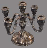 Antik ötágú ezüst (Ag) gyerytartó. cca 1900, Jelzett, 1888 utáni német hold korona fémjel, szerelékezése nélkül, cca 440g, bruttó 678g