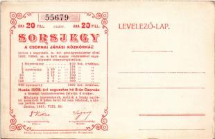 "Az első csárdás" Hátoldalon sorsjegy a csornai járási közkórház javára. Divald Károly fén...