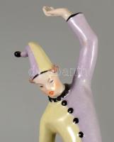 Drasche Labdán álló bohóc. Jelzett, kézzel festett, hibátlan, m: 19 cm /// Drasche clown standing on...