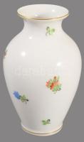 Herendi plasztikus virágmintás váza. Jelzett, hibátlan, m: 14 cm