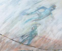 Balla Attila (1959-): Margit és én, 1985. Vegyes technika, karton, jelezve balra lent: Balla 85 04. ...