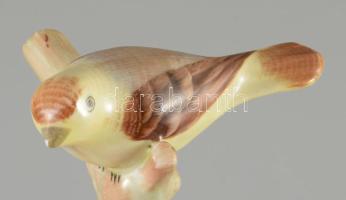 Aquincum madárka figura, jelzett, kis kopással, m: 8,5 cm