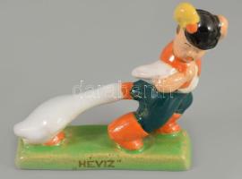 Berky kerámia fiúba csípő liba, jelzett, hibátlan, m: 7 cm