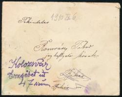 1910 Levél "GURAHONCZ- / ARAD" mozgóposta bélyegzéssel