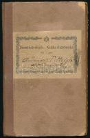 1881-1884 Cseh cselédkönyv, 15 kr okmánybélyeggel, bejegyzésekkel, Guldenfurt (Brod nad Dyjí) bélyeg...