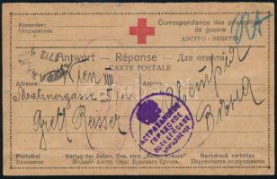 1916 Vöröskeresztes hadifogoly levelezőlap
