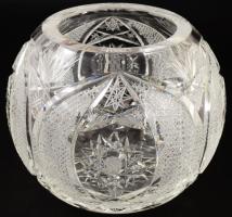 Nagyméretű ólomkristály gömbváza, hibátlan, m: 18 cm