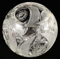Nagyméretű ólomkristály gömbváza, hibátlan, m: 18 cm