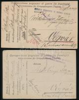 1919 2 db hadifogoly levelezőlap Genovából