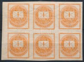 1898 Hírlapbélyeg ívszéli hatostömb