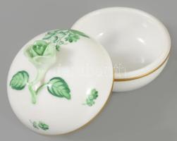 Herendi bonbonier, rózsa fogóval, jelzett, 2. oszt., hibátlan, m: 8 cm