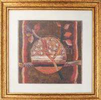 Bene Géza (1900-1960): Kompozíció rügyező ággal, 1945. Vegyes technika, papír, jelezve balra fent: B...