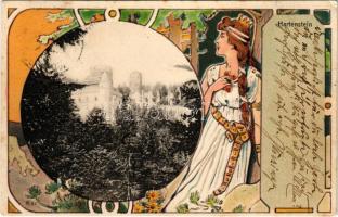 1901 Weinzierl am Walde, Burg Hartenstein. Phot. Fr. v. Prandstetter, Joh. Saska Art Nouveau litho (...