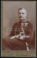 1917 Pilismaróti Bozóky Gyula (1878-1954) őrnagy dedikált fotója (Nagyvárad, 1917), keményhátú fotó ...