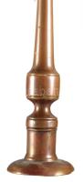 Antik bronz gyertyatartó és töltényhüvely, m: 17-19 cm