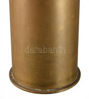 Antik bronz gyertyatartó és töltényhüvely, m: 17-19 cm