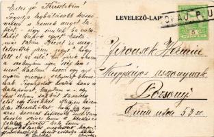 1914 Tokaj, látkép, Römer Miklós, Schlesinger üzlete, lisztraktár + "TOKAJ P.U."