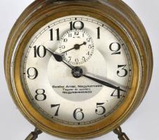 Szabó Antal fegyver és sportárú nagykereskedő Nagykanizsa számlapos vekkeróra, m: 17 cm