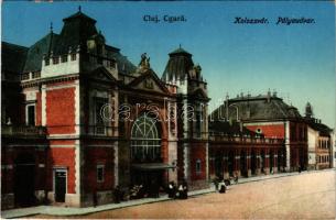 Kolozsvár, Cluj; Pályaudvar, vasútállomás. Keszey Albert kiadása / Gara / railway station (kis szakadás / small tear)