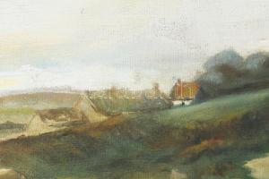 Boldizsár István (1897-1984): Táj legelésző birkákkal. Olaj, vászon, jelezve jobbra lent. Restaurált...