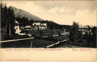 Tátraszéplak, Tatranska Polianka, Westerheim (Tátra, Magas-Tátra, Vysoké Tatry); látkép, Nagyszalóki-csúcs / Westerheim mit Schlagendorferspitze / general view, mountain peak. Stengel &amp; Co. (EK)