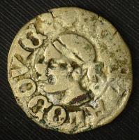 1373-1382. "szerecsenfejes" Denár Ag "I. Nagy Lajos" (0,42g) T:XF,VF, kis repedé...